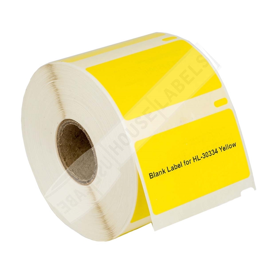  Dymo Compatible LV-30334Y Bright Yellow Labels, 2-1/4