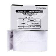 DYMO LW 2-Up File Folder Labels for LabelWriter Label Printers, White,  9/16'' x 3-7/16'', 1 roll of 260 (30377)