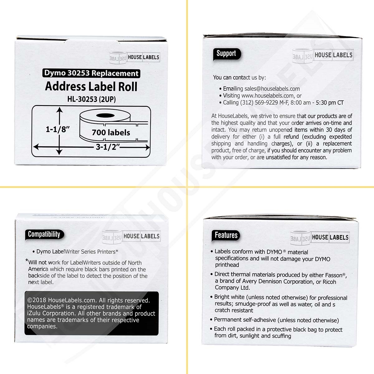 DYMO 30253 Address Labels | 2-up Labels | HouseLabels.com