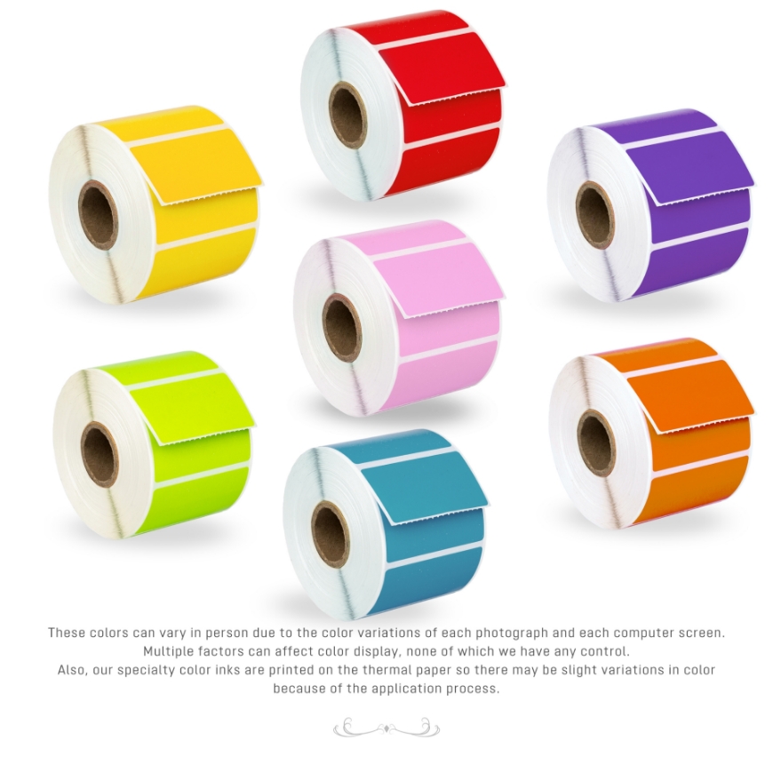 Picture of Zebra - 2.25x1.25 Combo Pack  (21 Rolls - YOUR CHOICE -Blue, Green, Yellow, Red, Orange, Lavender, Pink - BEST VALUE)