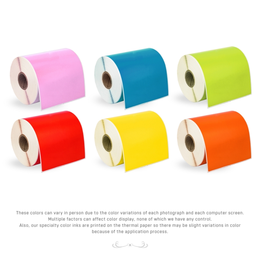 Picture of Zebra - 4x6 Combo Pack  (18 Rolls - YOUR CHOICE -Blue, Green, Yellow, Red, Orange, Pink- BEST VALUE)