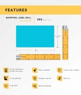 Picture of Dymo - 30256 BLUE Shipping Labels (12 Rolls – Best Value)