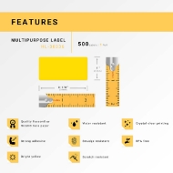 Picture of Dymo - 30336 YELLOW Multipurpose Labels (6 Rolls – Best Value)