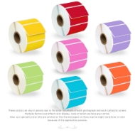 Picture of Zebra - 2.25x1.25 Combo Pack  (7 Rolls - YOUR CHOICE -Blue, Green, Yellow, Red, Orange, Lavender, Pink - BEST VALUE)