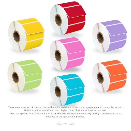 Picture of Zebra - 2.25x1.25 Combo Pack  (7 Rolls - YOUR CHOICE -Blue, Green, Yellow, Red, Orange, Lavender, Pink - BEST VALUE)