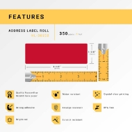 Picture of Dymo - 30252 RED Address Labels (6 Rolls - Best Value)