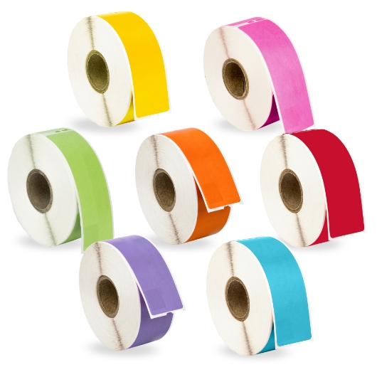 Picture of Dymo - 30252 Color Combo Pack (10 Rolls - Your Choice - Blue, Green, Orange, Pink, Lavender, Red and Yellow) with Best Value